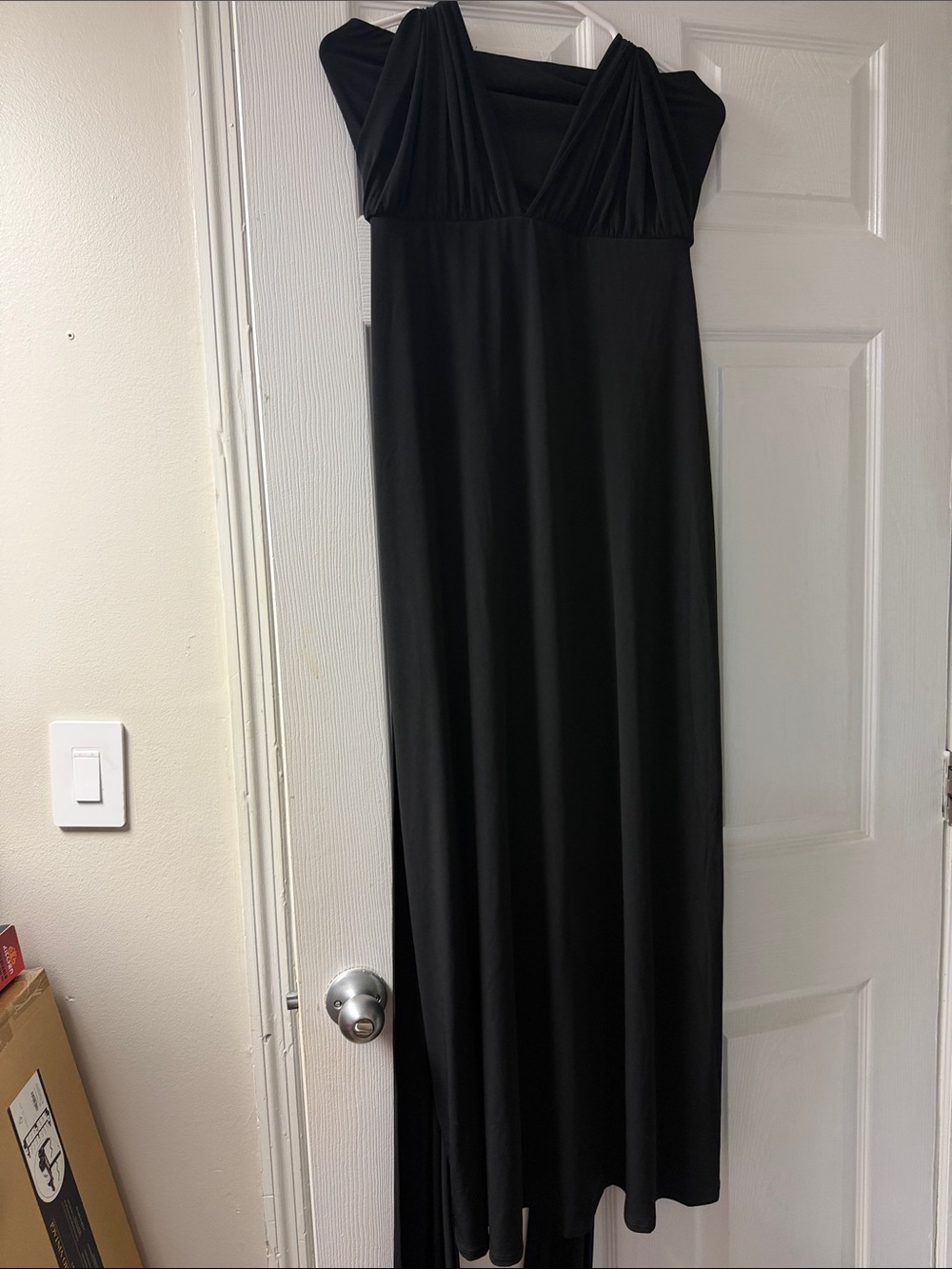 Women’s Black Maxi infinity Dress with wrap around-motherhood maternity